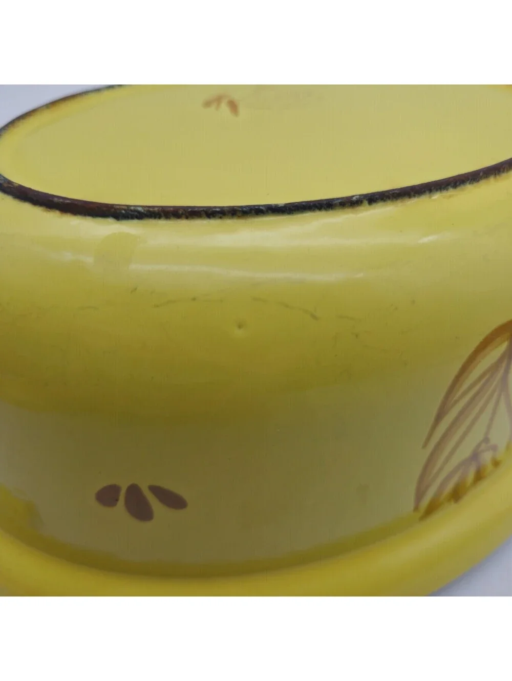 Dru Holland Yellow Tulip Enameled Cast Iron 2 Qt Dutch Oven